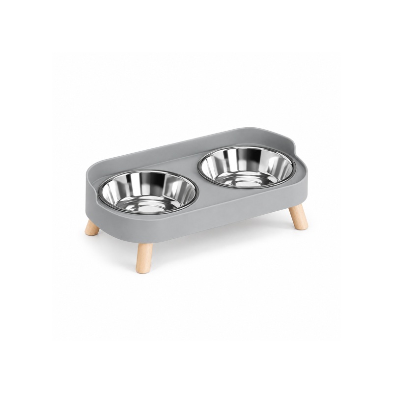 Raised Double-Bowl Pet Feeder