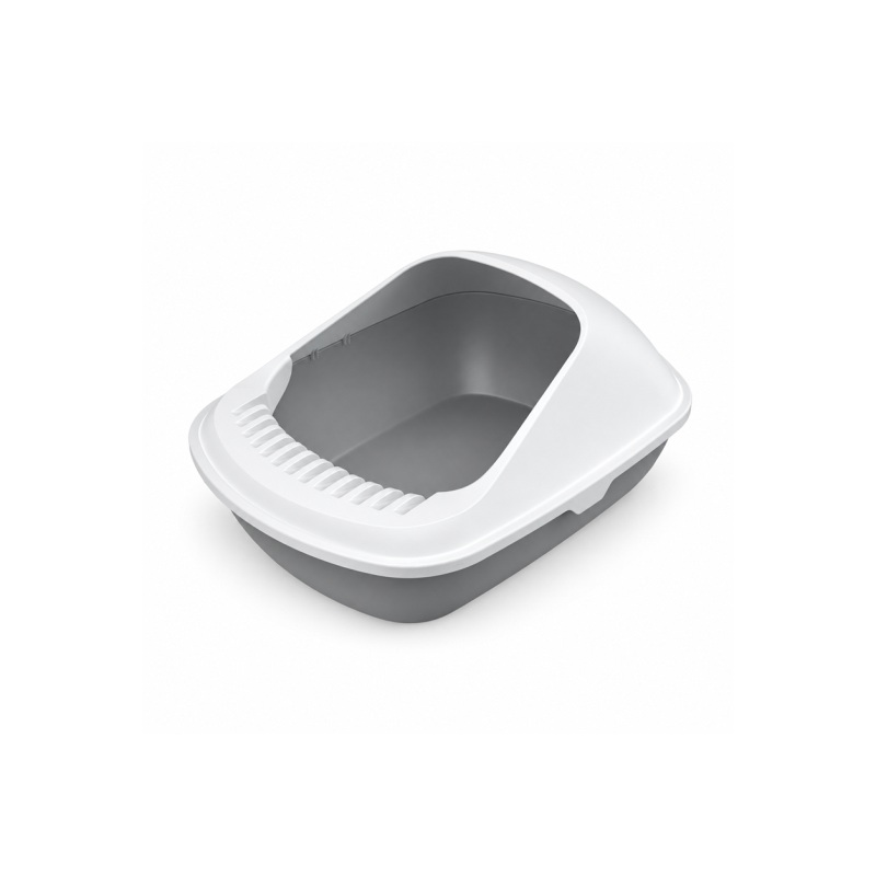 Large Open Cat Litter Box with Entry Step