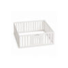 White Slatted Pet Playpen with Solid Gate