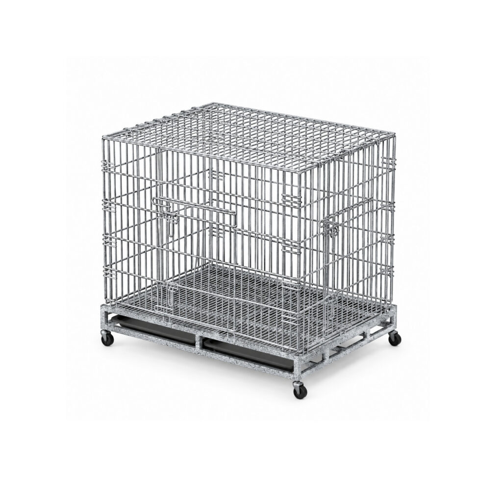 110 cm Wire and Square-Tube Pet Crate on Wheels