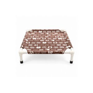 Coffee Cat Print Elevated Pet Bed