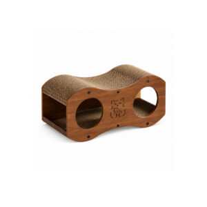 Walnut-Tone Corrugated Cat Scratcher House