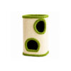 Green and Cream Two-Level Cat Scratching Barrel