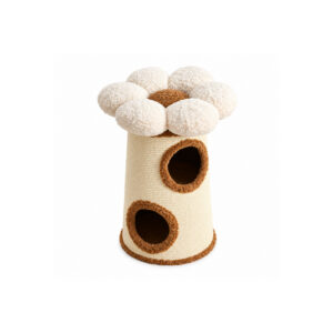 Flower-Top Three-Level Cat Scratching Barrel
