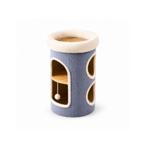 Gray Two-Level Cat Scratching Barrel