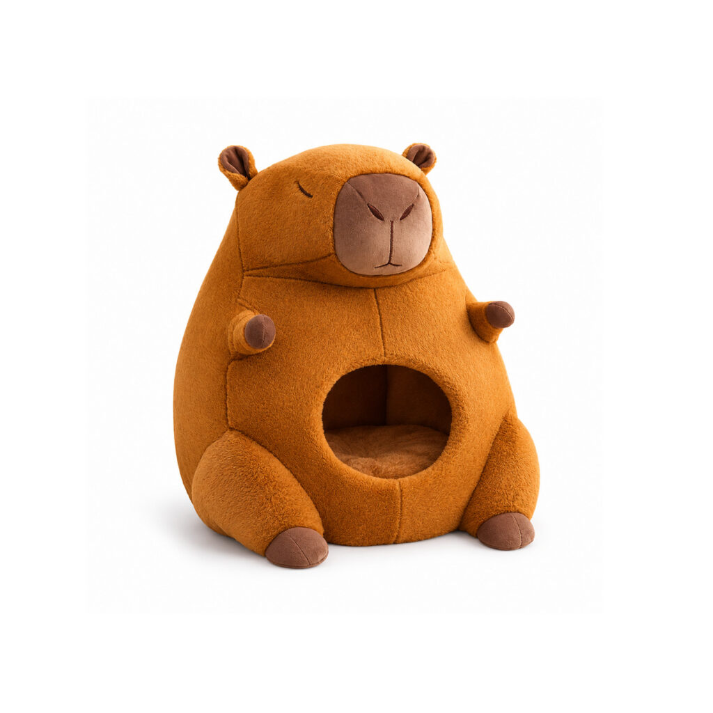 Capybara-Shaped Cat Cave Bed