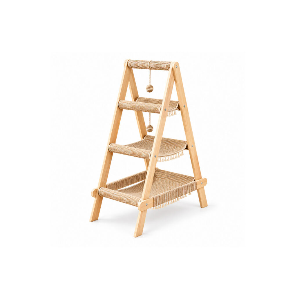 Ladder-Style Wooden Cat Climbing Stand