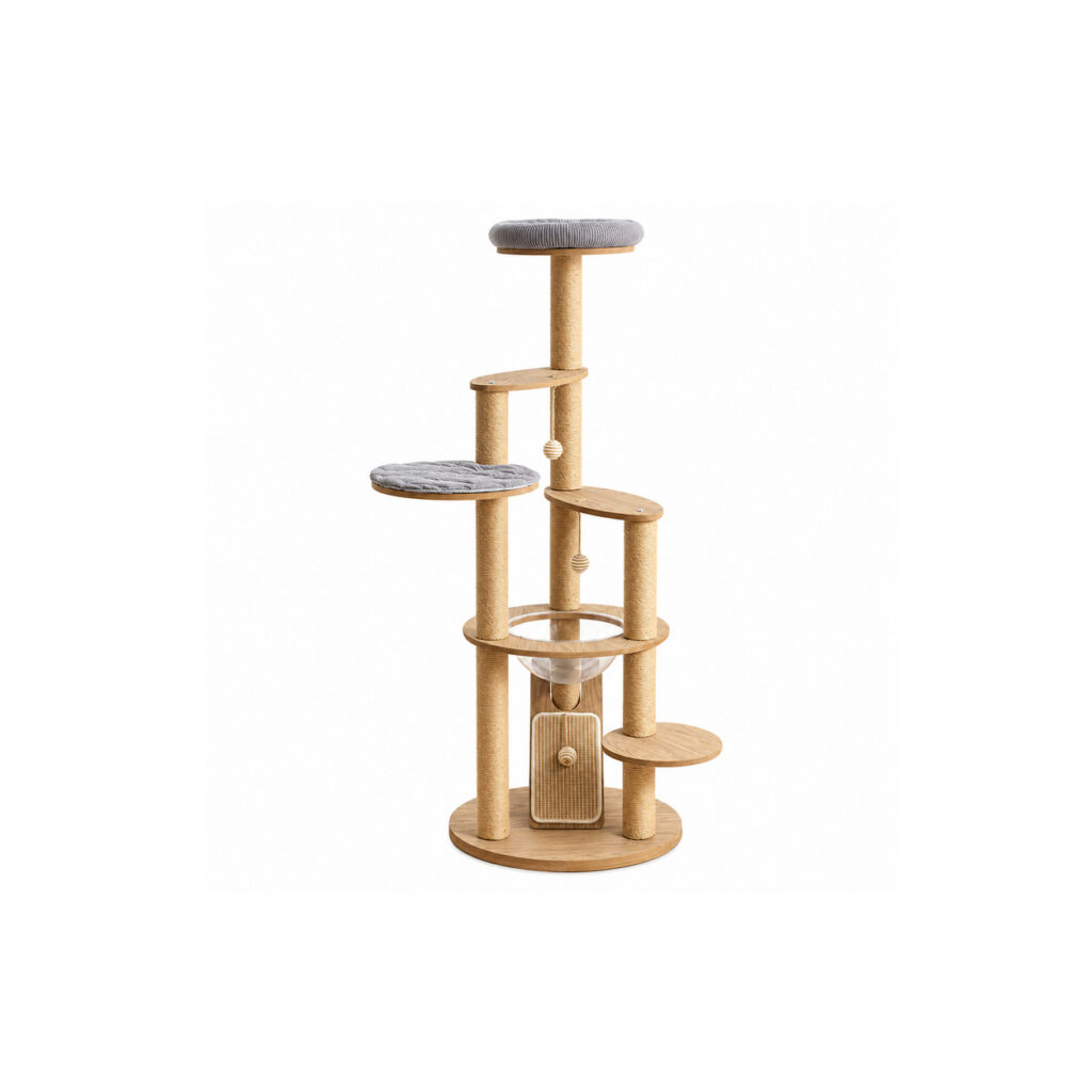 Open-Frame Wooden Cat Tree K02