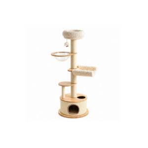 Wooden Cat Tree with Round House T02