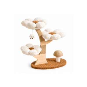 White Flower Cat Tree with Scratching Post