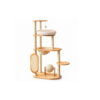Wooden Cat Tree with Clear Bowl and Scratch Panel H02