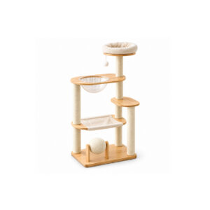Wooden Cat Tree with Clear Bowl W4