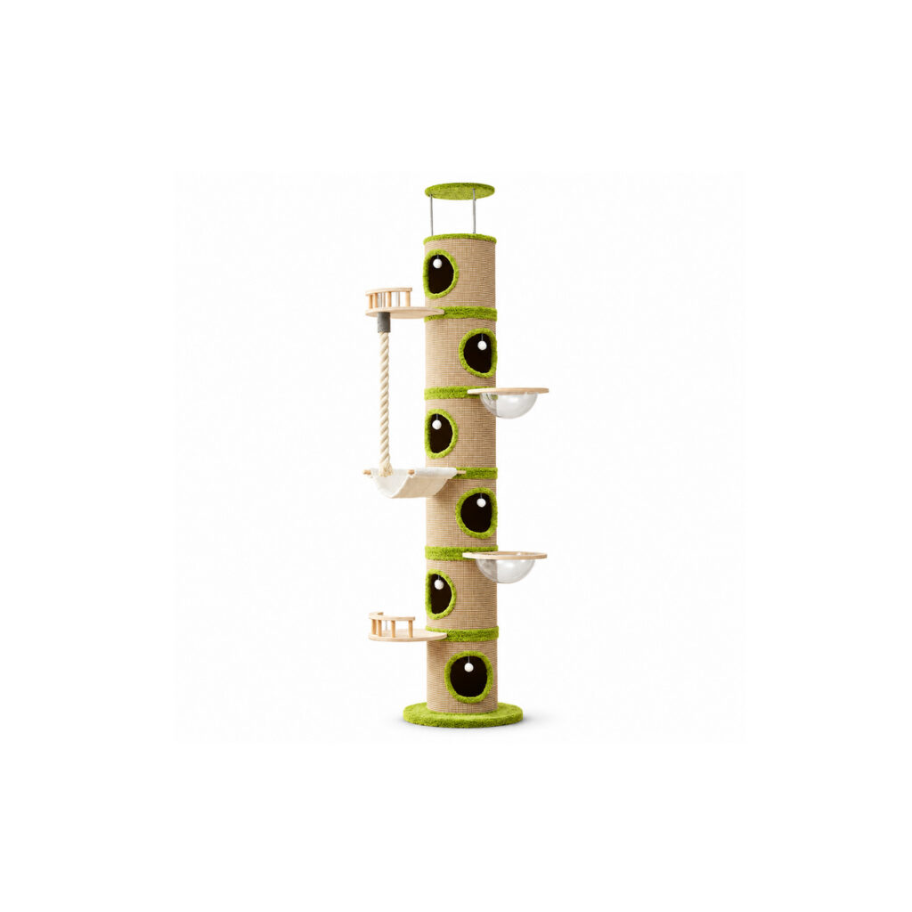 Floor-to-Ceiling Cat Barrel Tower