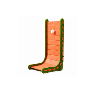 Green and Orange L-Shaped Felt Cat Scratcher