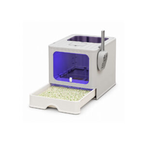 Foldable Enclosed Litter Box with Skylight and Drawer