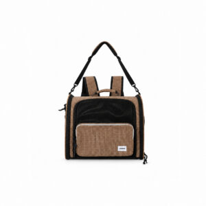 Brown Checkered Pet Carrier Bag
