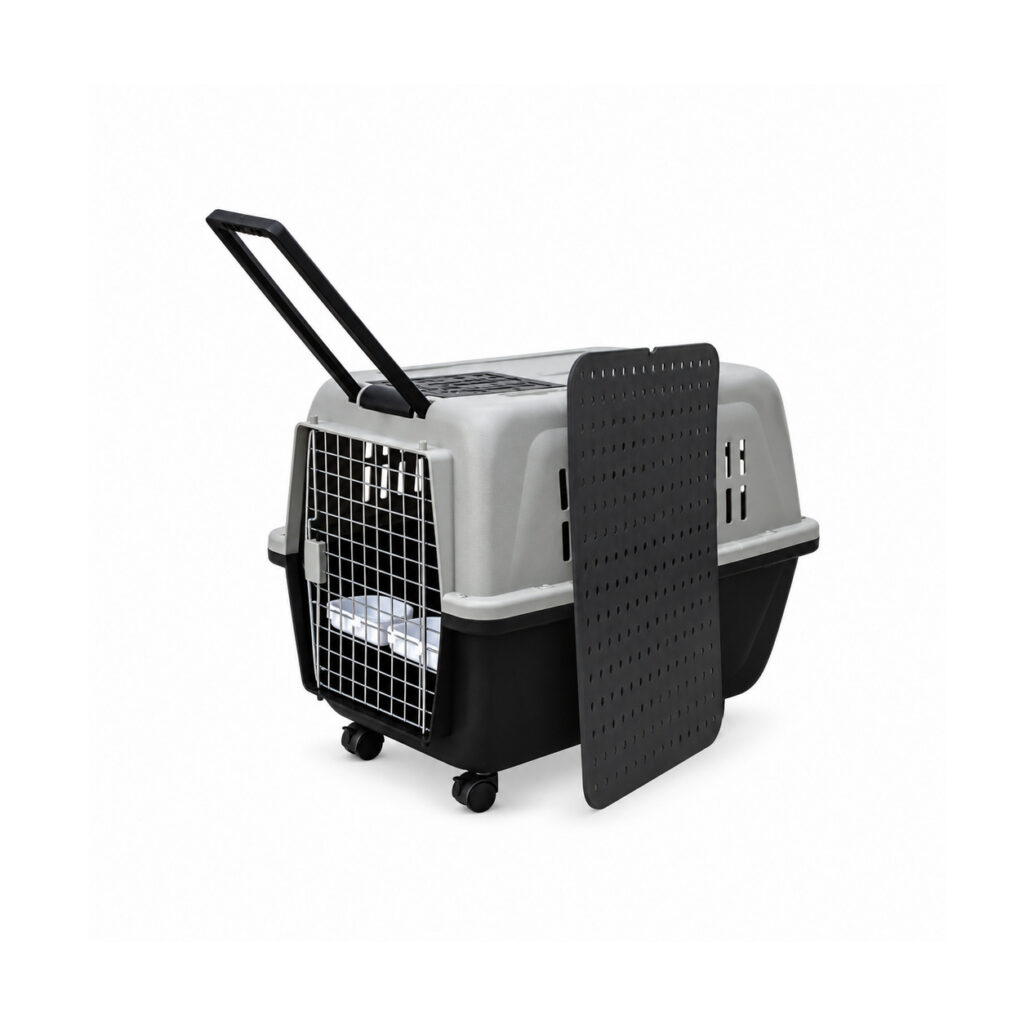 Large Pet Carrier with Pull Handle and Wheels